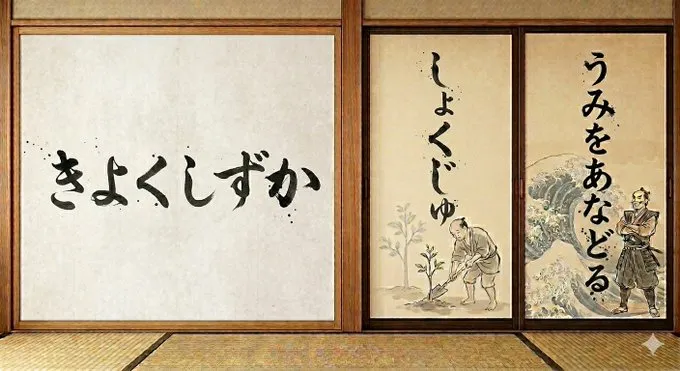 壁書と襖絵、初夏の風物詩