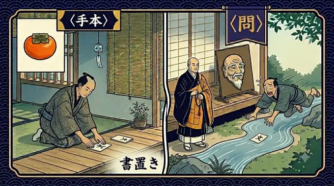 手習ひ処の絵手本、夏の判じ一問